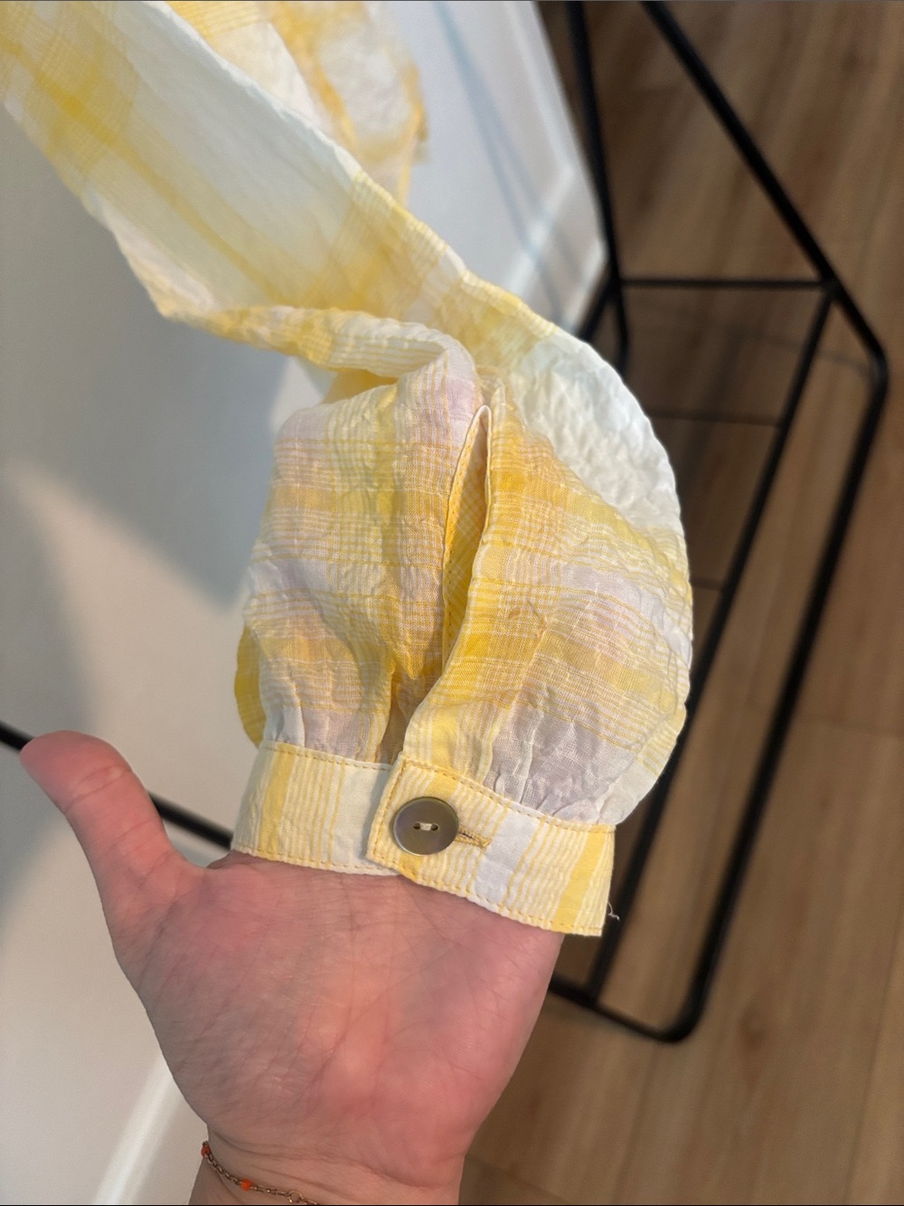 cloth & stone Yellow & White Plaid Button-Down Shirt - Picture 6 of 8